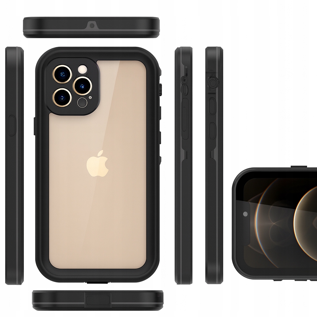 Pancerne Etui 360° Wodoodporne Wytrzymała Obudowa do Iphone 12 Pro IP68