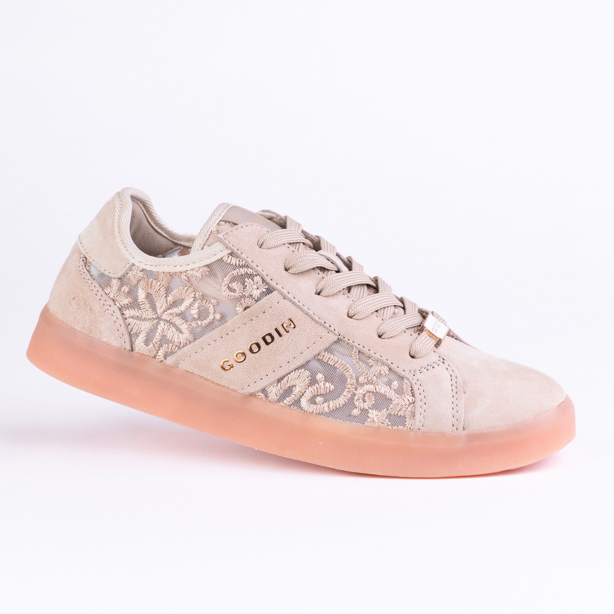 Sportovní dámské tenisky Goodin GD-XW-1004 kůže ažurová lehká béžová 38