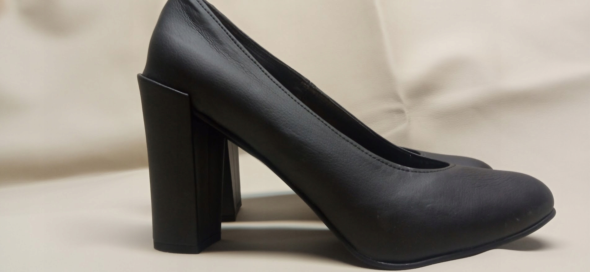 Boty z eko kůže, podpatek 11 cm, velikost 42