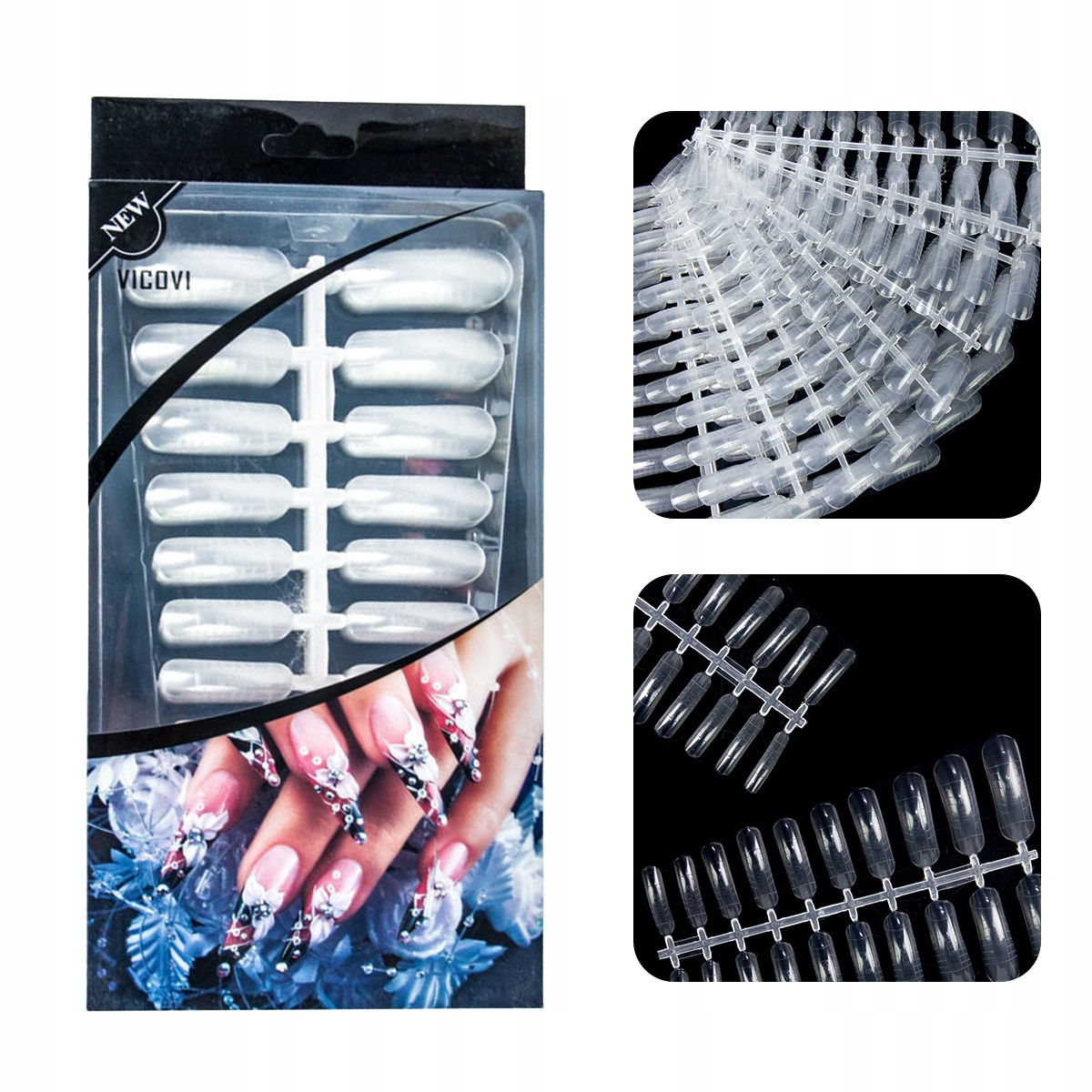 Formy szablony do przedłużania paznokci dual