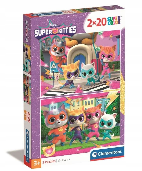 PUZZLE 2X20 SUPER KITTIES DISNEY CLEM 24811