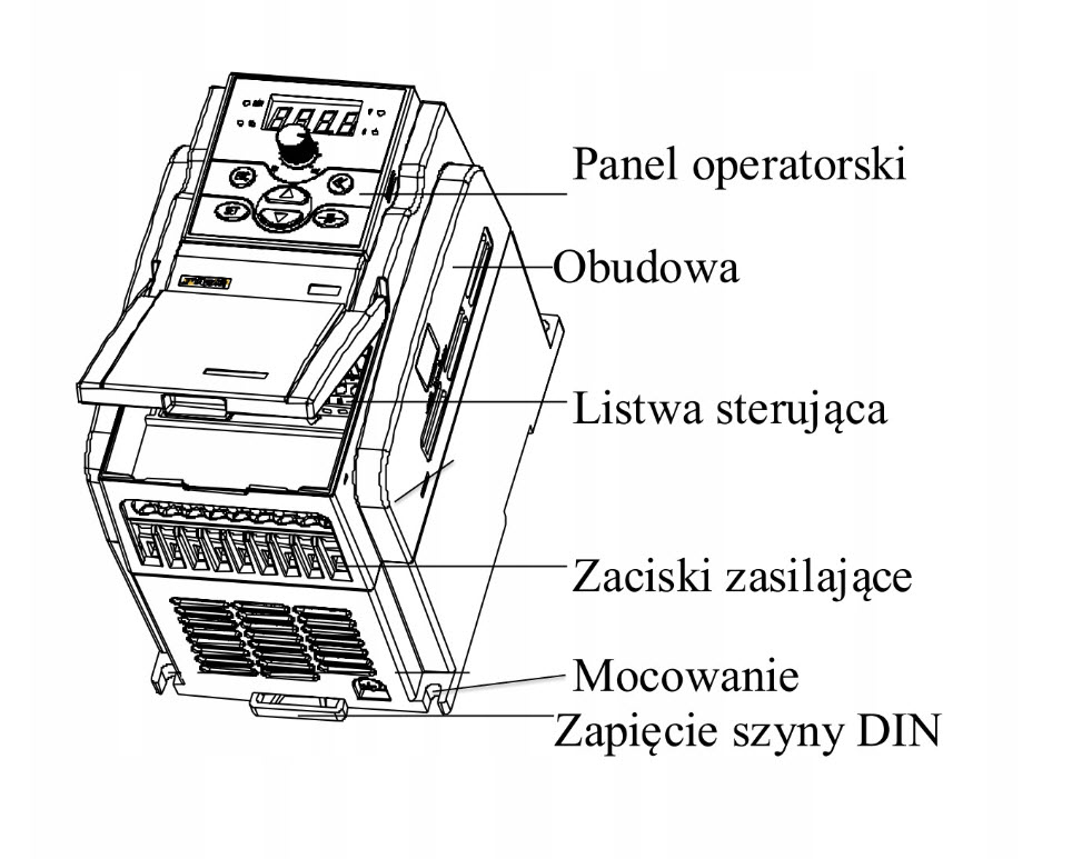 Falownik 1,5kW 3x400V Simphoenix E500-4T0015B Prąd wyjściowy 4.2 A