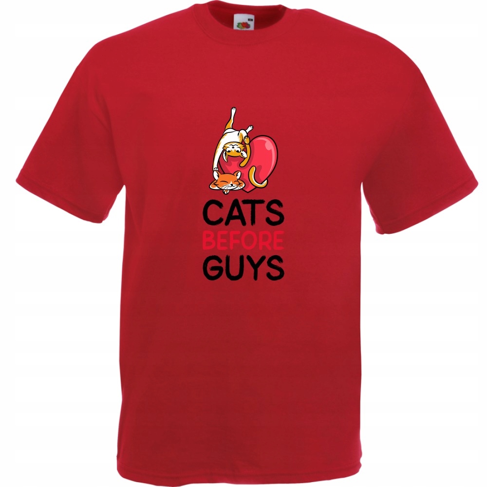 

Koszulka cats before guys kociarz kot XL ceglana c