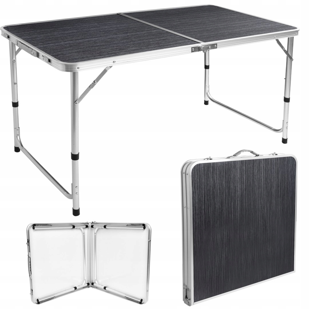 Stolik Turystyczny Trip Składany 120X60 CM Black Wood