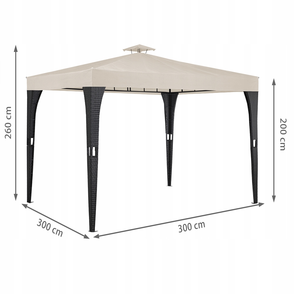 Павільйон Деуба Альтанка Сад Тент 3х3х2,6 м Без бічних стінок