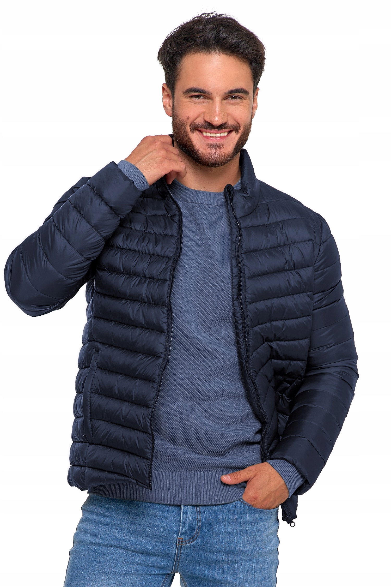 KURTKA MĘSKA PRZEJŚCIOWA PIKOWANA BEZ KAPTURA PUCHOWA NA WIOSNĘ MORAJ XXL Marka Moraj