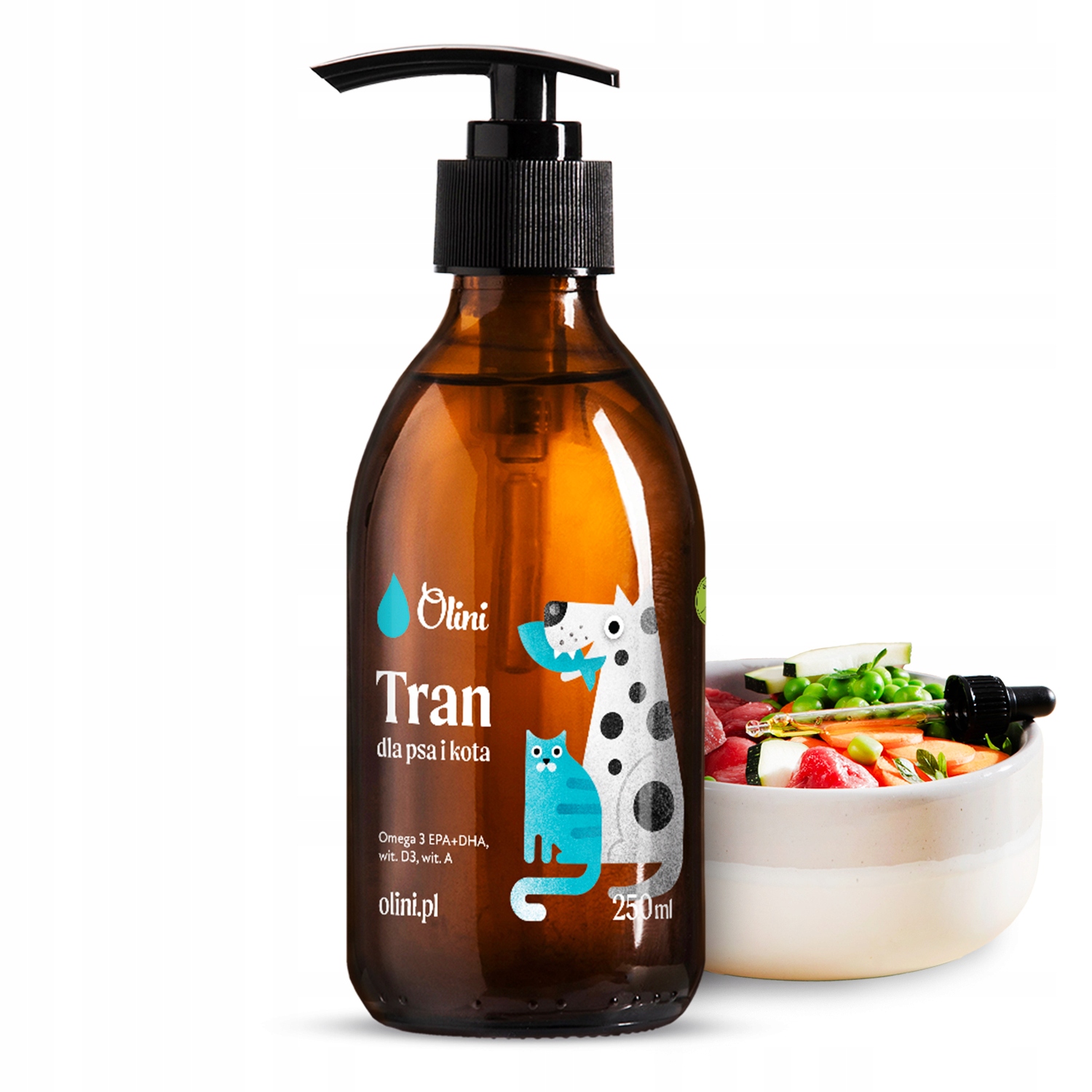 Tran z wątroby dorsza dla kota Olini 250 ml