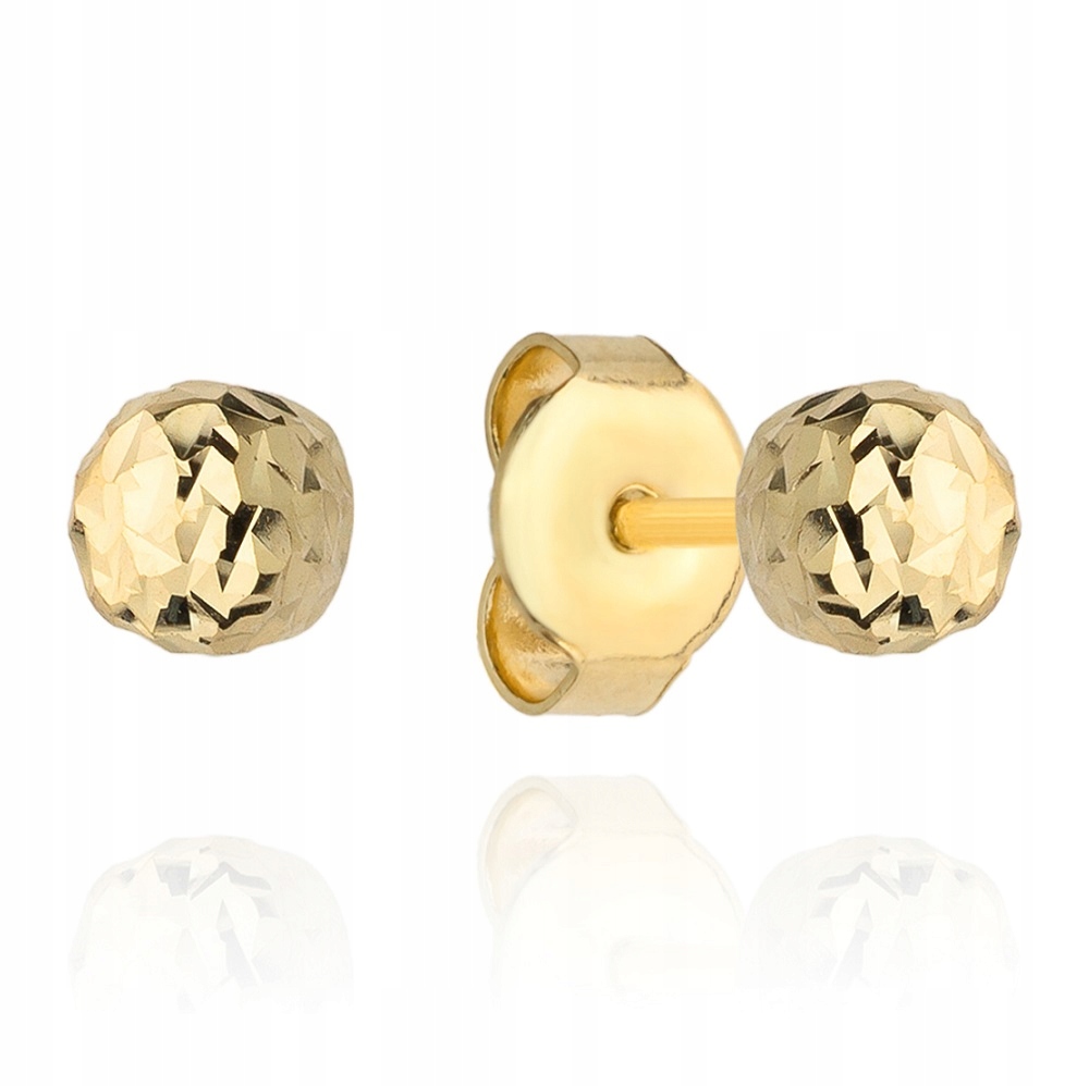 

Kolczyki złote 585 kulki na sztyft diamentowane