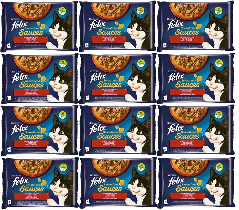 Levně Felix Sensations Sauces mokré krmivo pro kočky s venkovskými příchutěmi v omáčce 48x85 g