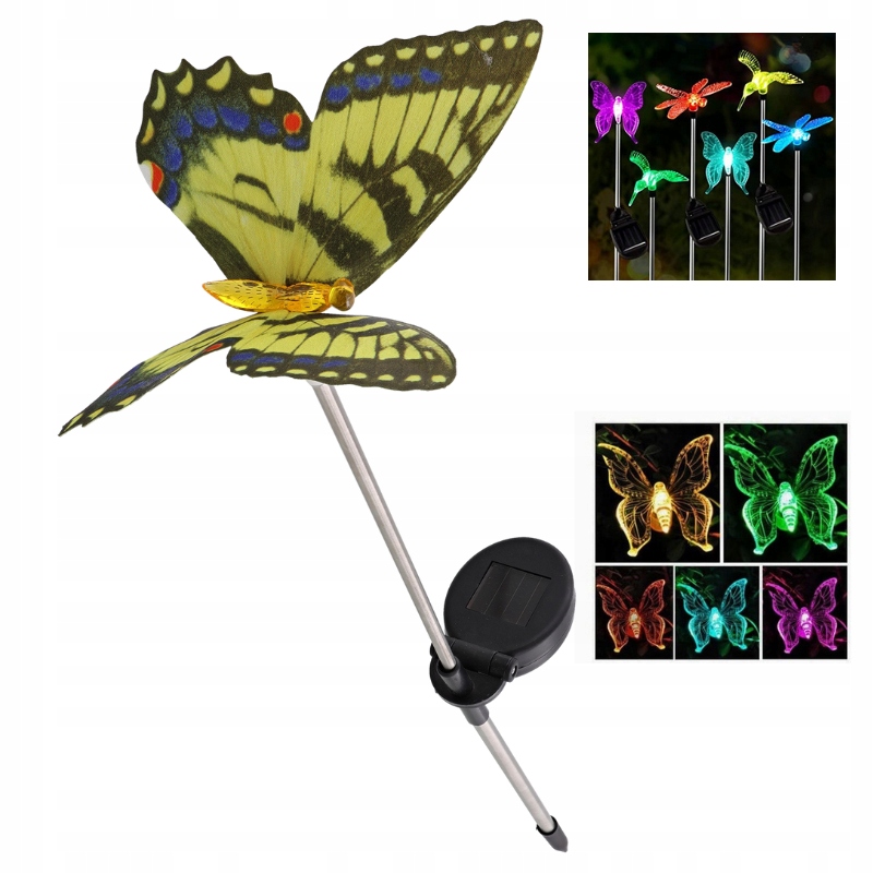 

Lampka solarna Led zmiana kolorów Motyl Rgb 63 cm
