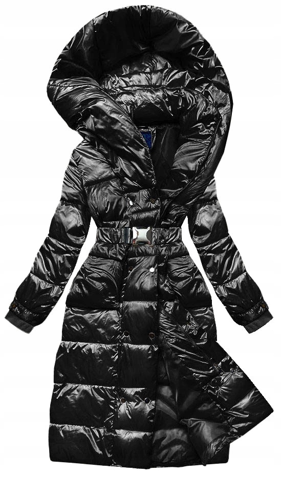 Dlouhá Bunda S Kapucí AG8-8002 Černá XL (42)