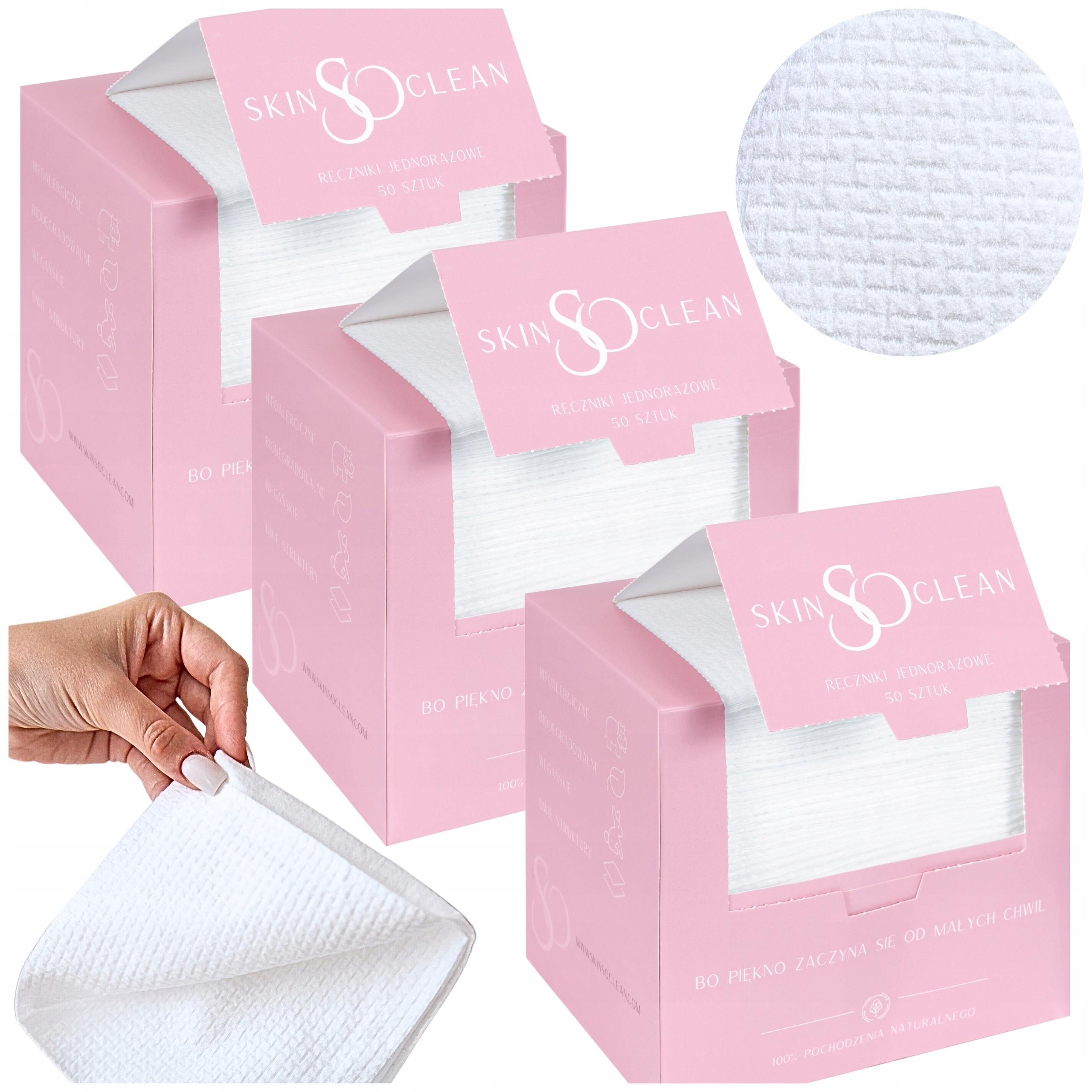 Na Jedno Použití ručníky na obličej Skin So Clean XL 150 ks Premium 30x25 cm