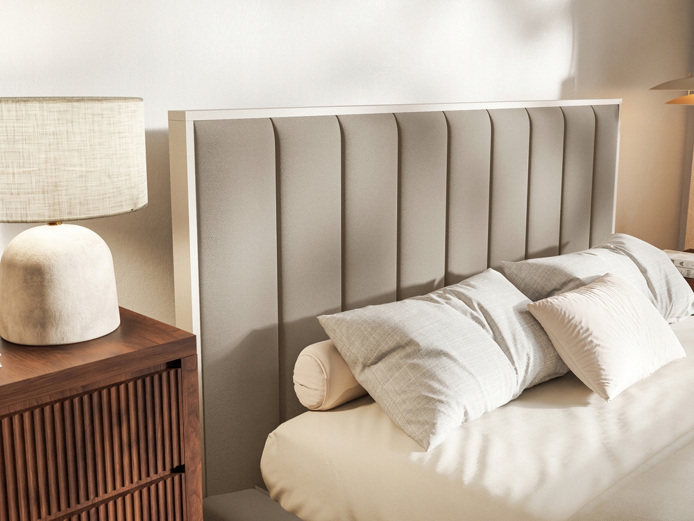 Čalouněná postel 180 x 200 cm Togents hnědý hydrofobní velur