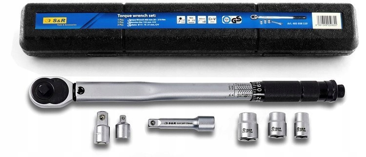 S&r Momentový kľúč 3/8' 19-110 Nm sada predlžovacích adaptérov nástavcov