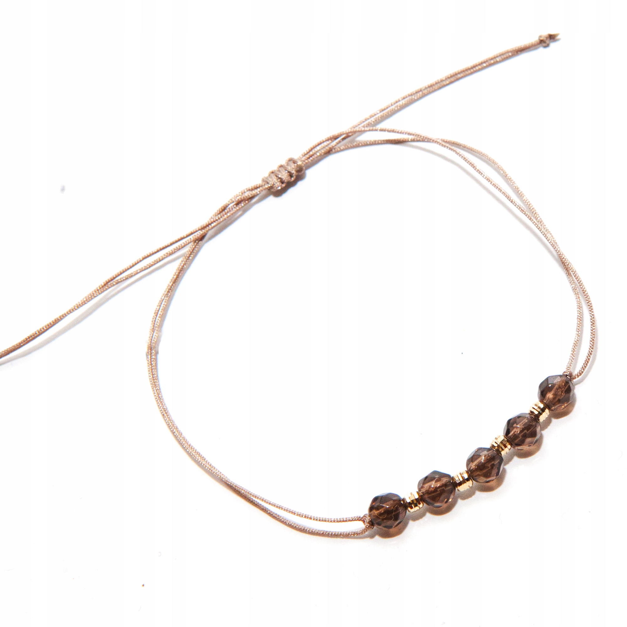 Náramek na provázku křemen zlato 585 přírodní kameny