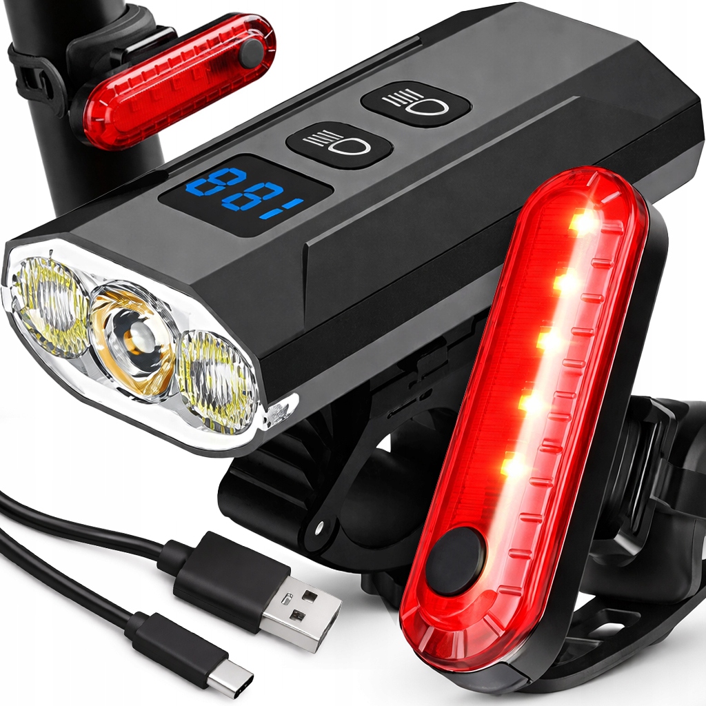Přední Světlo Na Kolo Zadní Led Přední Akumulátorová Sada Světel Usb