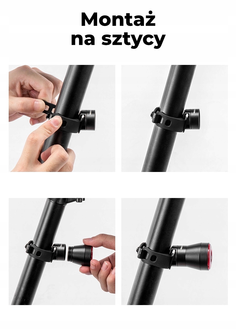 Tylna lampka rowerowa ROCKBROS Q5 USB-C LED 60 LM Smart ŚWIATŁO STOP IPX6 Źródło światła dioda LED