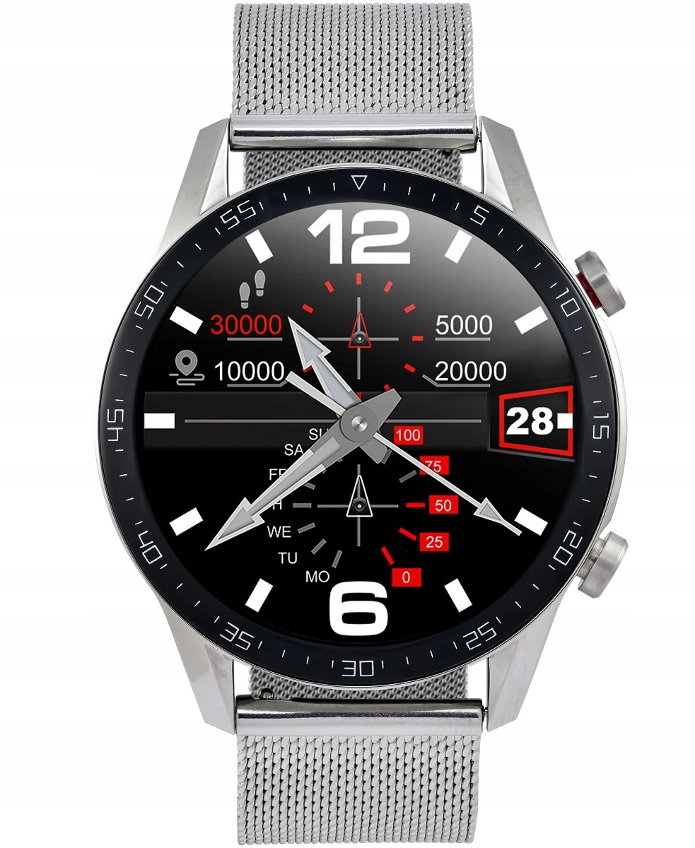 Smartwatch Zegarek Polskie Menu Rozmowy Sport Smart Watch Męski Oraz Damski Materiał paska stal