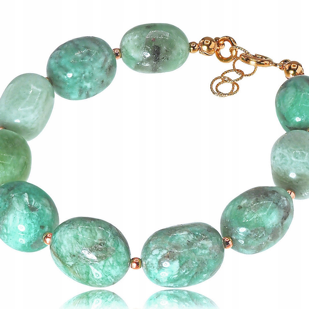 Přírodní Amazonit Výjimečný náramek Zlaté Stříbro