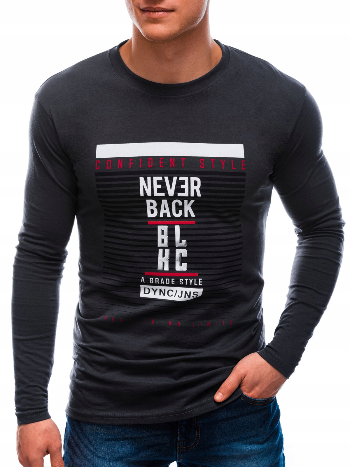 

Longsleeve męski z nadrukiem 144L grafitowy M