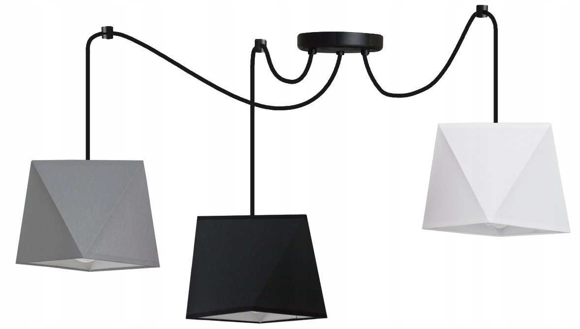 

Żyrandol Lampa Sufitowa Abażur 3 Pająk Led