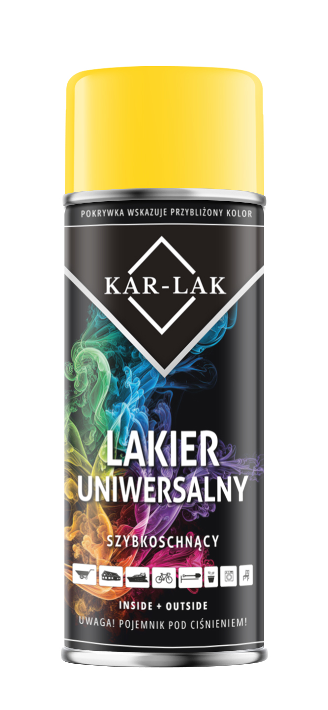 Kar-lak Ral 1018 Żółty Połysk Farba Lakier Uniwersalny Car Lak Spray 400 ML