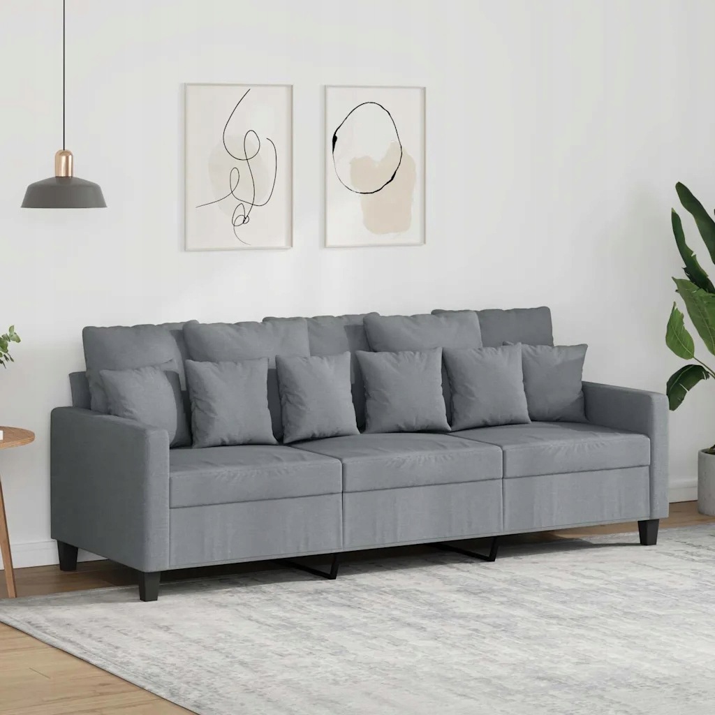 3místná pohovka světle šedá 180 cm textil Šedá 359275