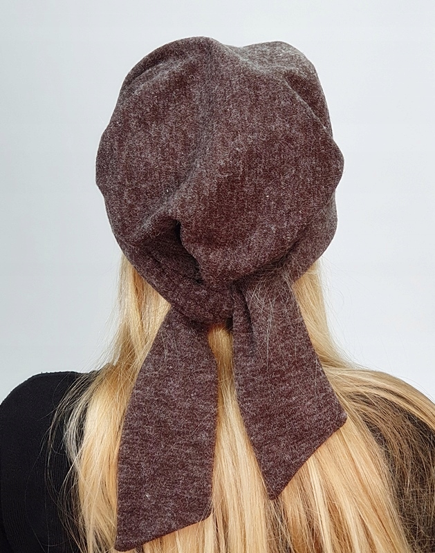 Turban Lara Brąz na zimę modne chusty Eva Design Kolor brązowy