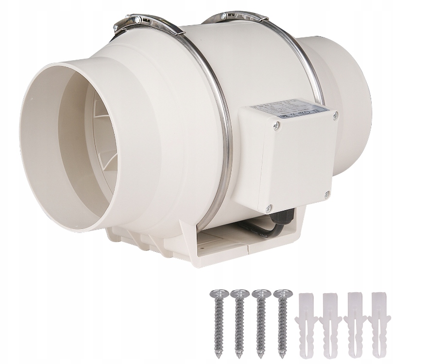 Kanálový odtahový ventilátor Silný 150 mm 75 W 2600 ot/min 420 m3 h tichý