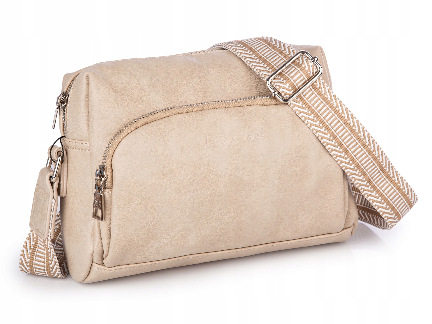 Malá dámská kabelka přes rameno z ekologické kůže béžová