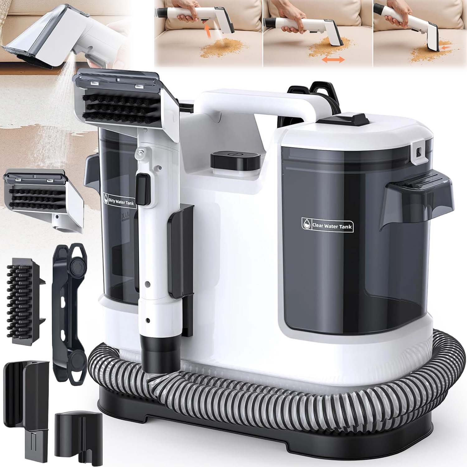 Vysavač Na Mokré A Suché Praní Silné Čištění Skvrn S Vínem 450 W 12 Kpa