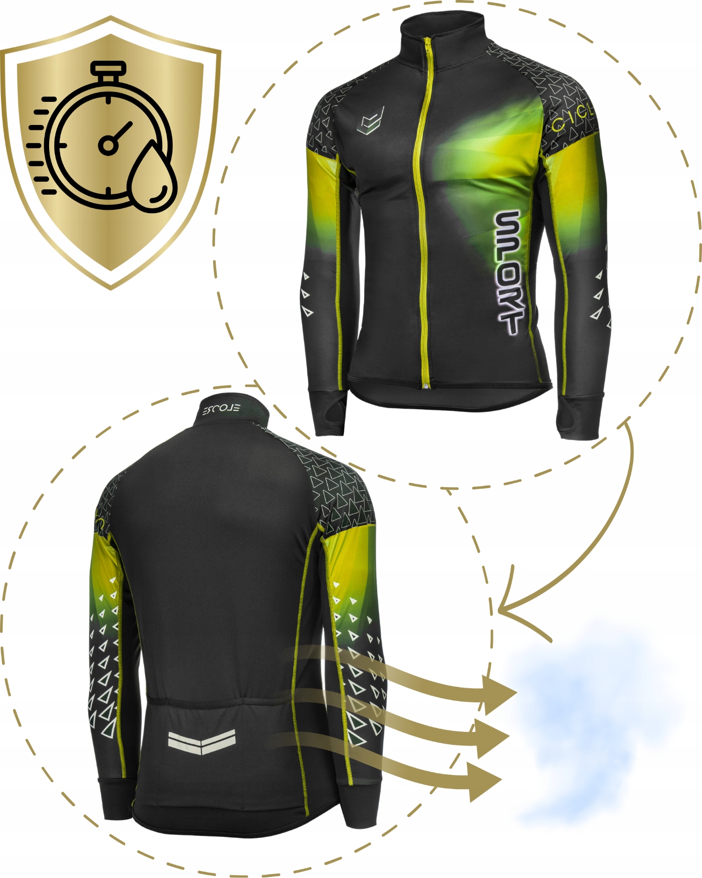 Koszulka rowerowa L męska damska kolarska na rower KIESZEŃ wydłużony tył Rozmiar L