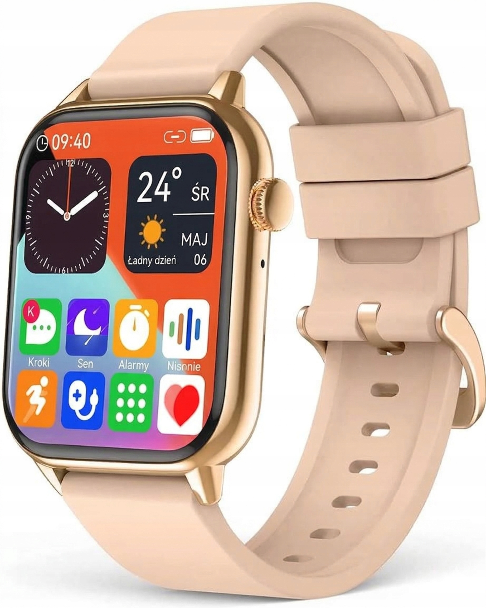 Smartwatch Damski Polskie Menu Rozmowy IP67 pomiar ciśnienia krwi i tlenu