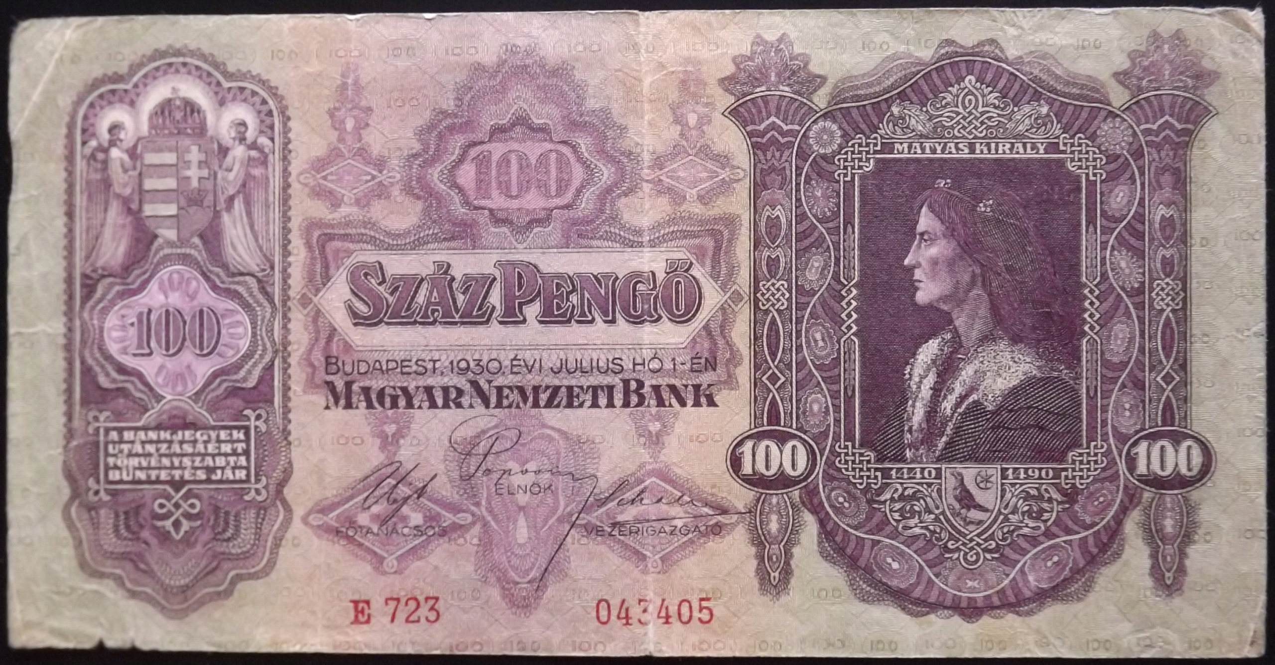 Węgry 100 Pengo1930 st. 3-