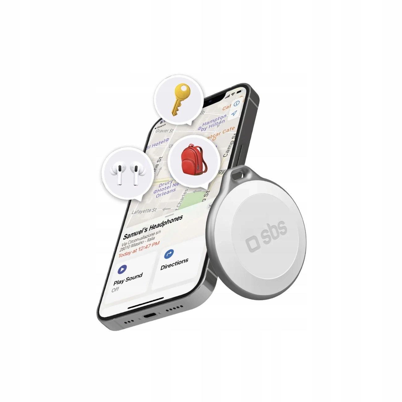 Lokalizátor Sbs Track My Circle vodotěsný IP65 kompatibilní s Apple Find