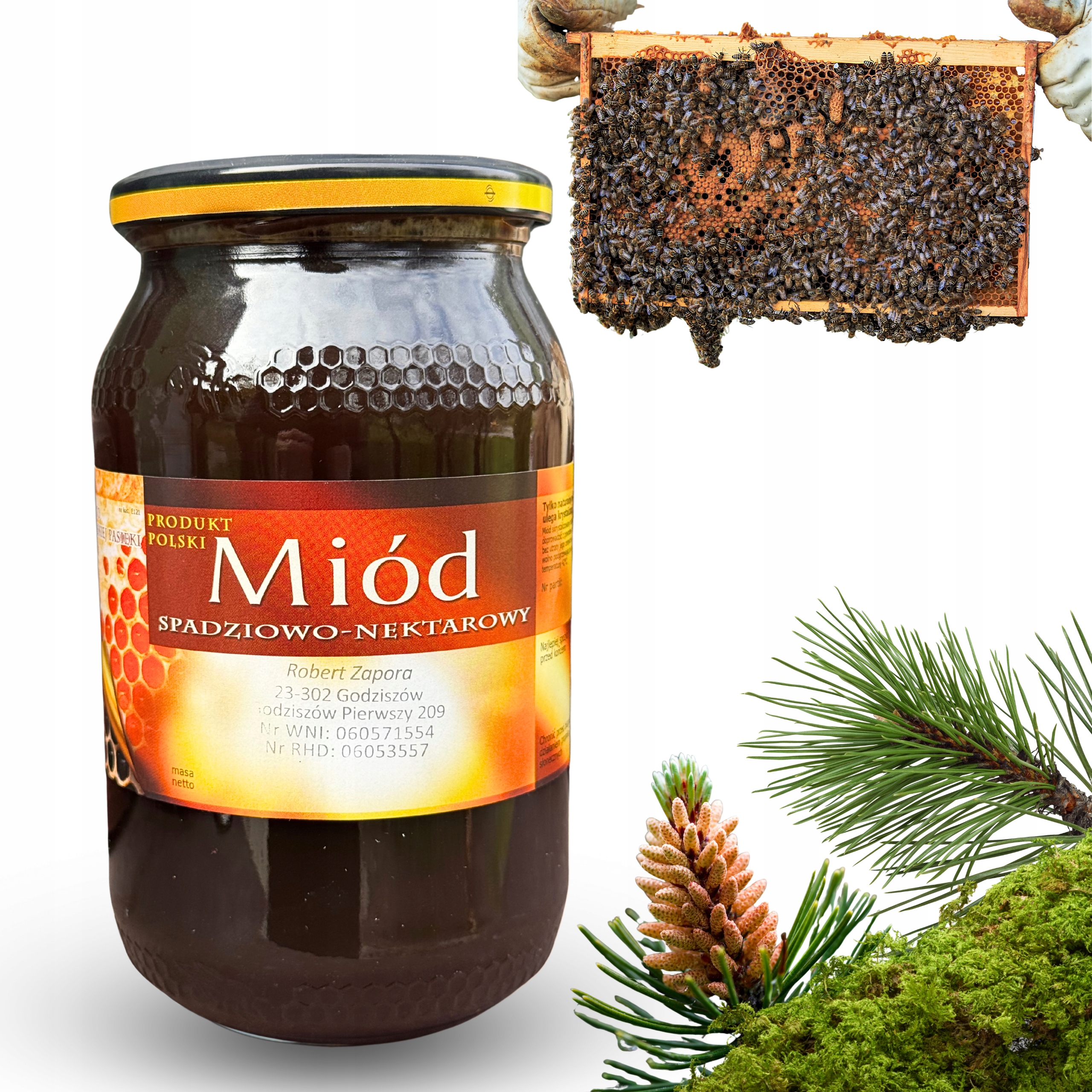 Levně Medovicovo-nektarový med 1,2 Kg z včelí farmy Čerstvá sklizeň 2025