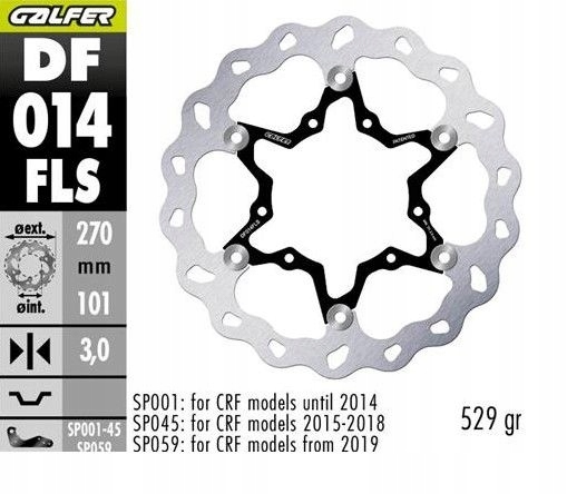 Galfer Predný Brzdový Kotúč Honda Cr 125R/250R '95-'07, Cr 500 '95-'00, C