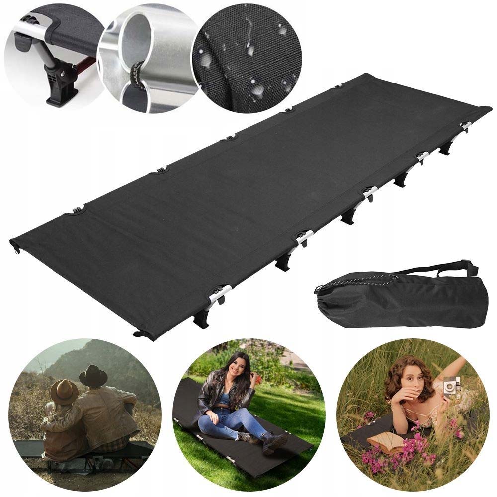 Łóżko Polowe Przenośne Turystyczne Składane Kanadyjka Pojedynczy 66X190CM