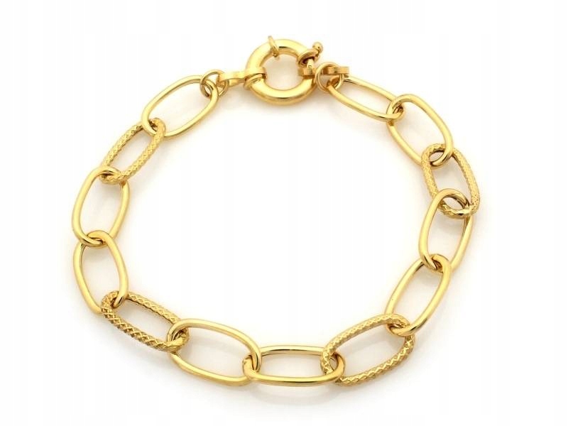 Stříbrný náramek 925 s pozlacenými články, moderní a moderní vzor jako dárek