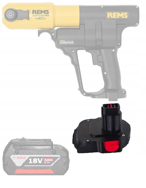 Adapter baterii Rems Roller 14.4V na Bosch 18V