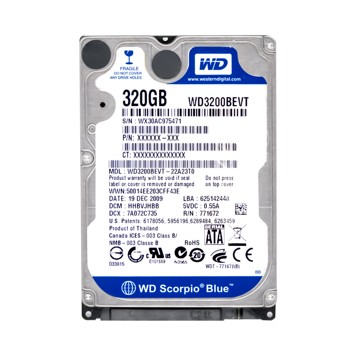 Wd Scorpio Blue 320GB 5.4K 8MB Sata II 2.5'' WD3200BEVT
