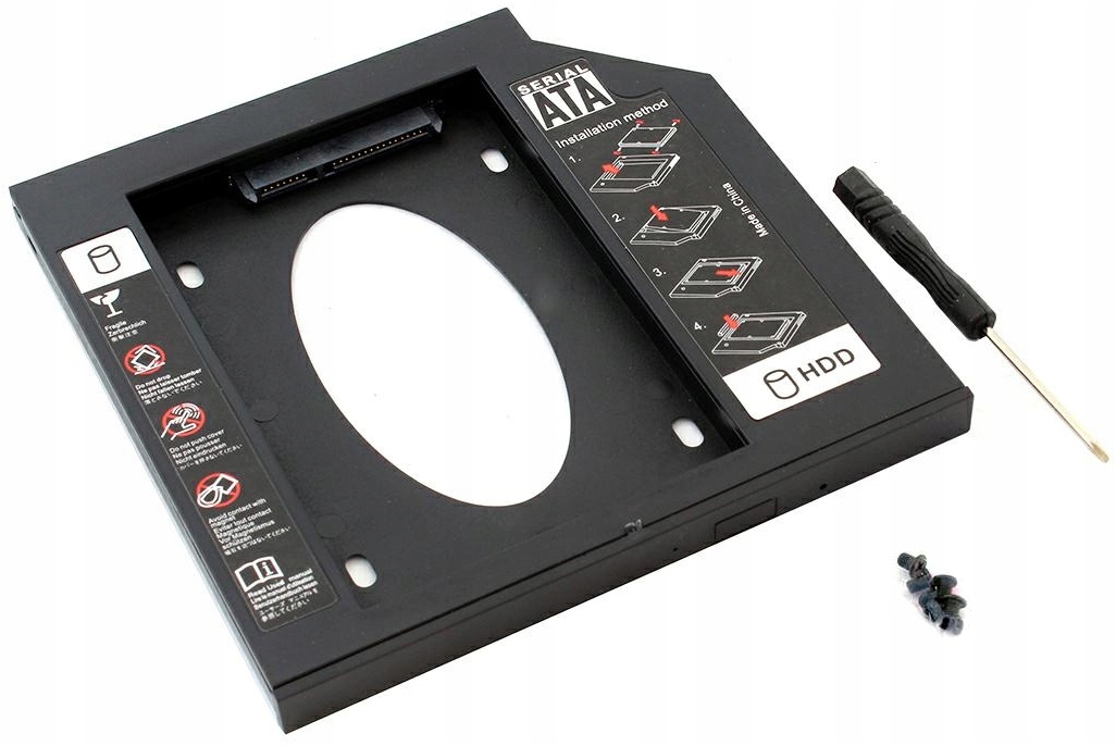 

Kieszeń na drugi dysk Hdd Ssd 9.5mm zamiast CD DVD
