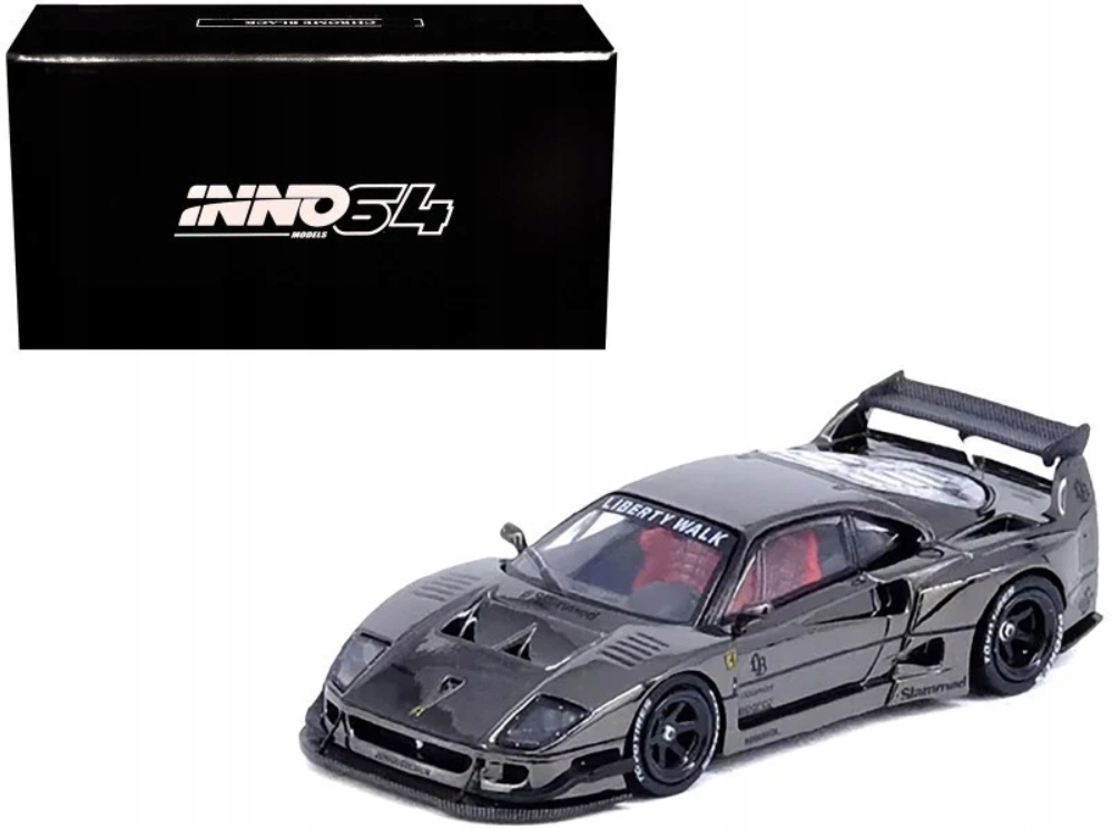1:64 LBWK F40, FERRARI chrome black INNO64 • Cena, Opinie