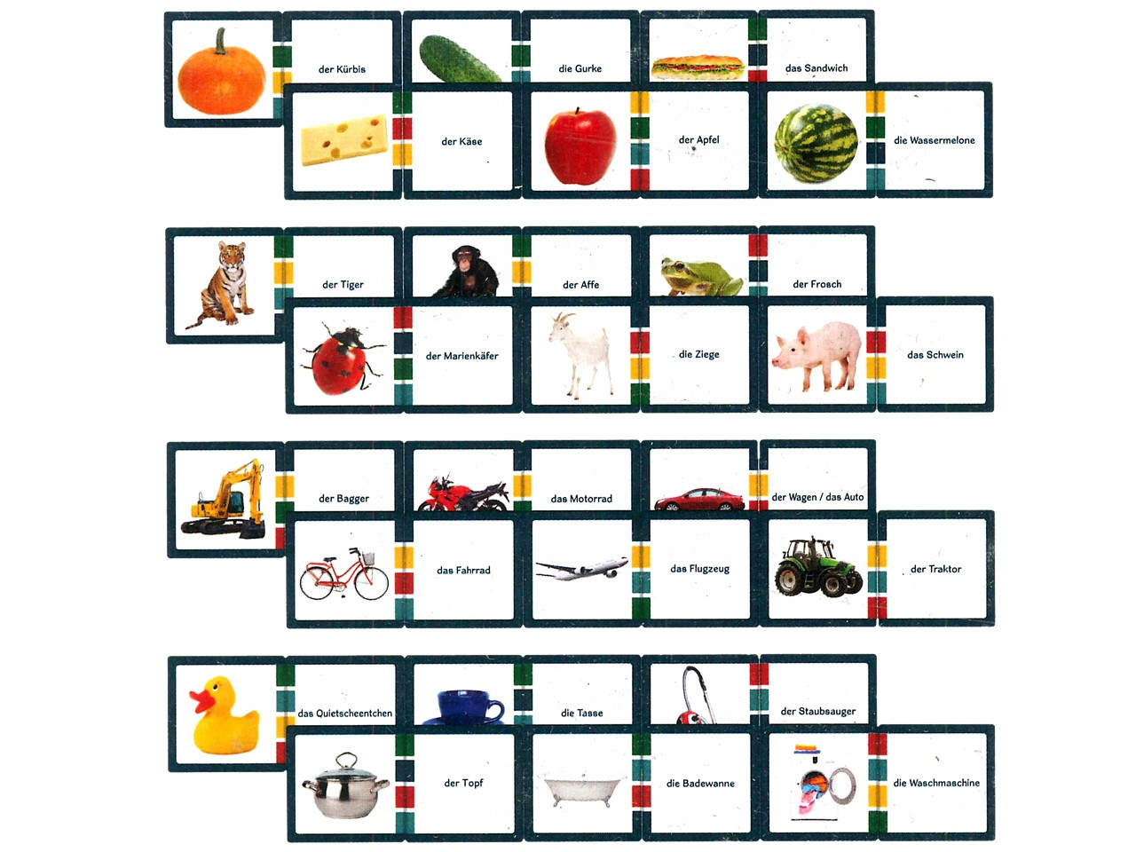 Gra dla 6 Latka NIEMIECKA Edukacyjna JĘZYKOWA Materiał karton papier