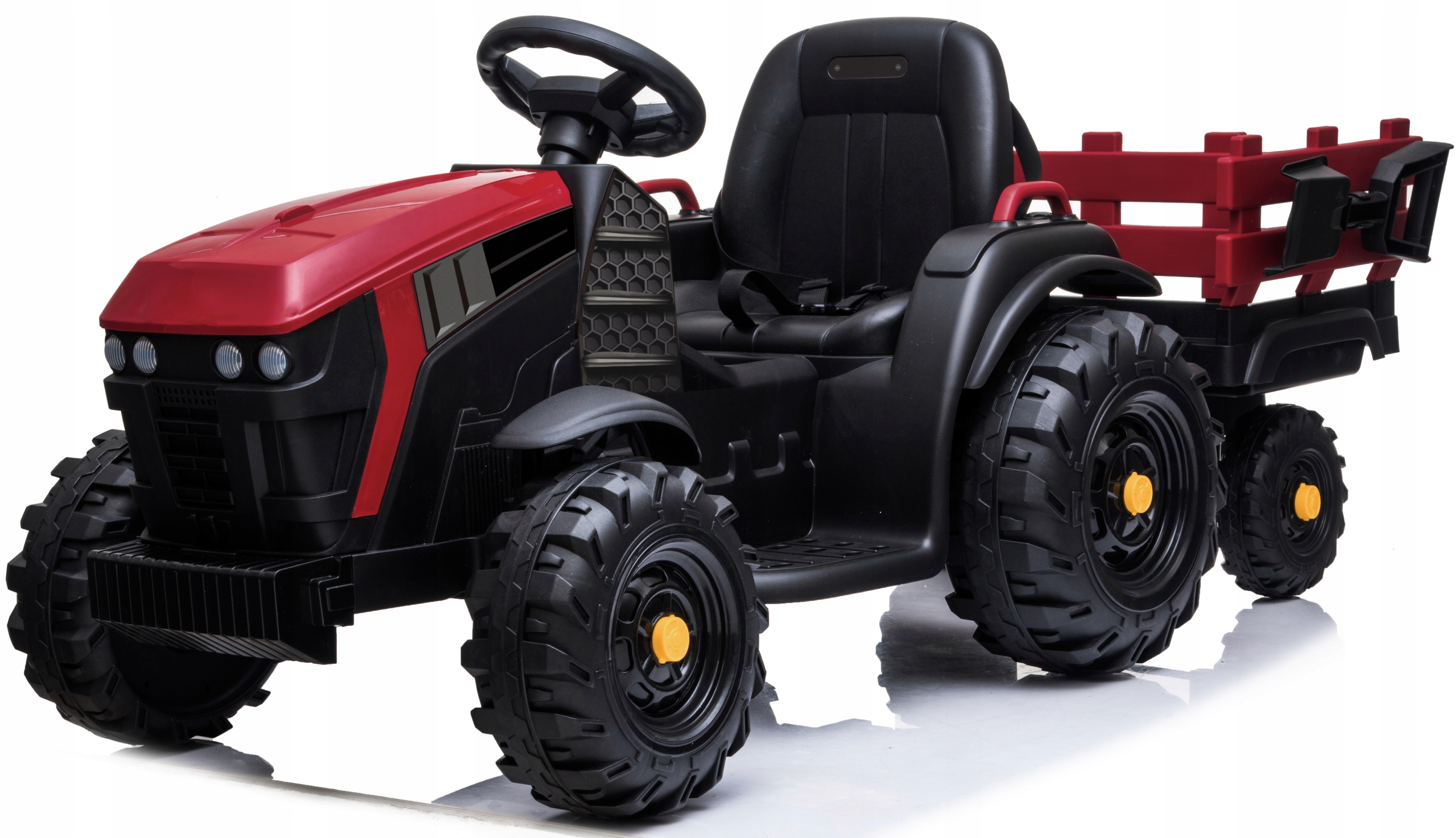 Traktor Na Akumulator Przyczepa Przyczepka Skóra Miękkie Koła Eva Pilot 12V