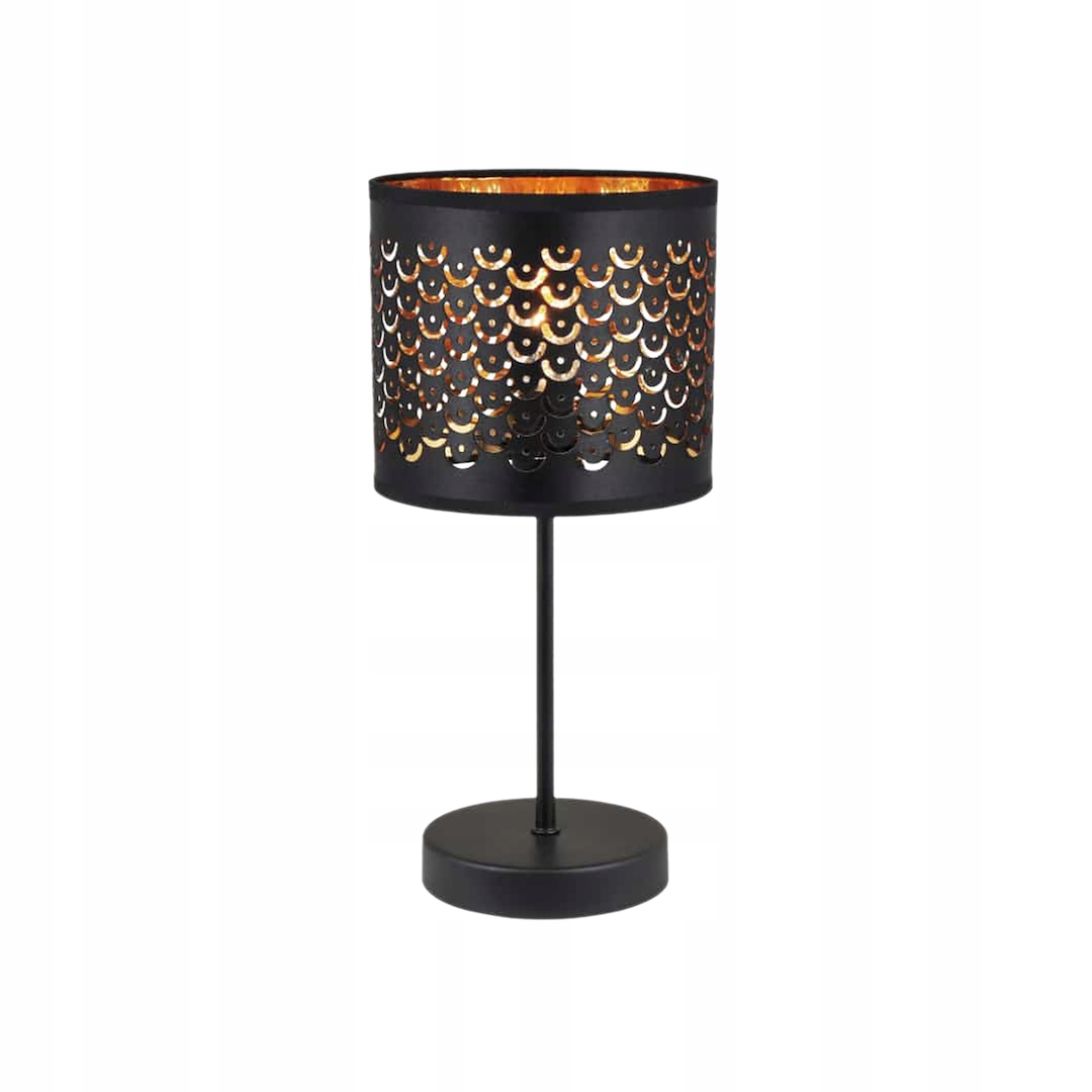 Noční Lampa Stolní Milagro Morgan E27 42 cm Černá Zlatá Metal Látka ML1