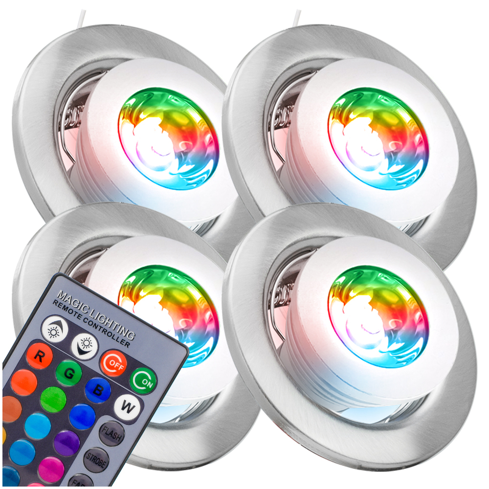 

4x Halogen Led Sufitowy Z Żarówką Led Rgb Pilotem