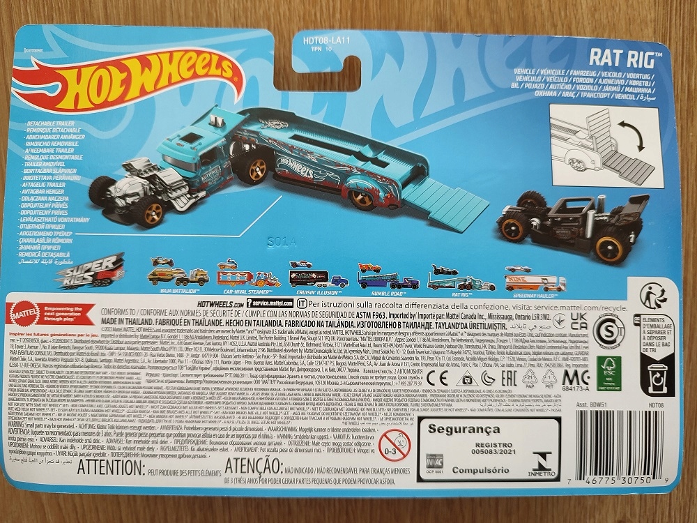 Hot Wheels Super Rigs RAT RIG nowy Kod producenta HDT08