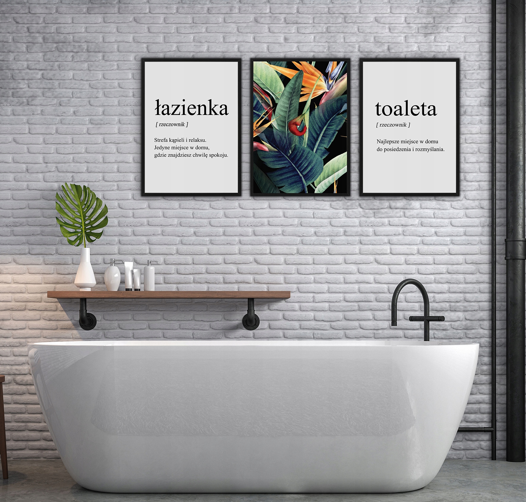 Nowoczesny obraz Toaleta Napisy Cytaty A4 W RAMCE Marka ag.art deco