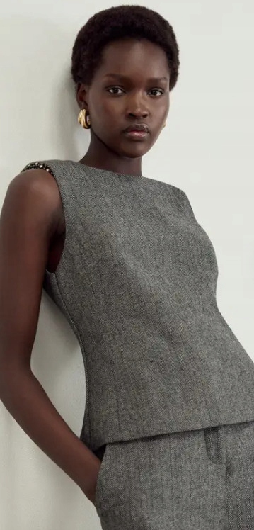 Šedá Vlněná Halenka Se Zdobením Karen Millen Xs
